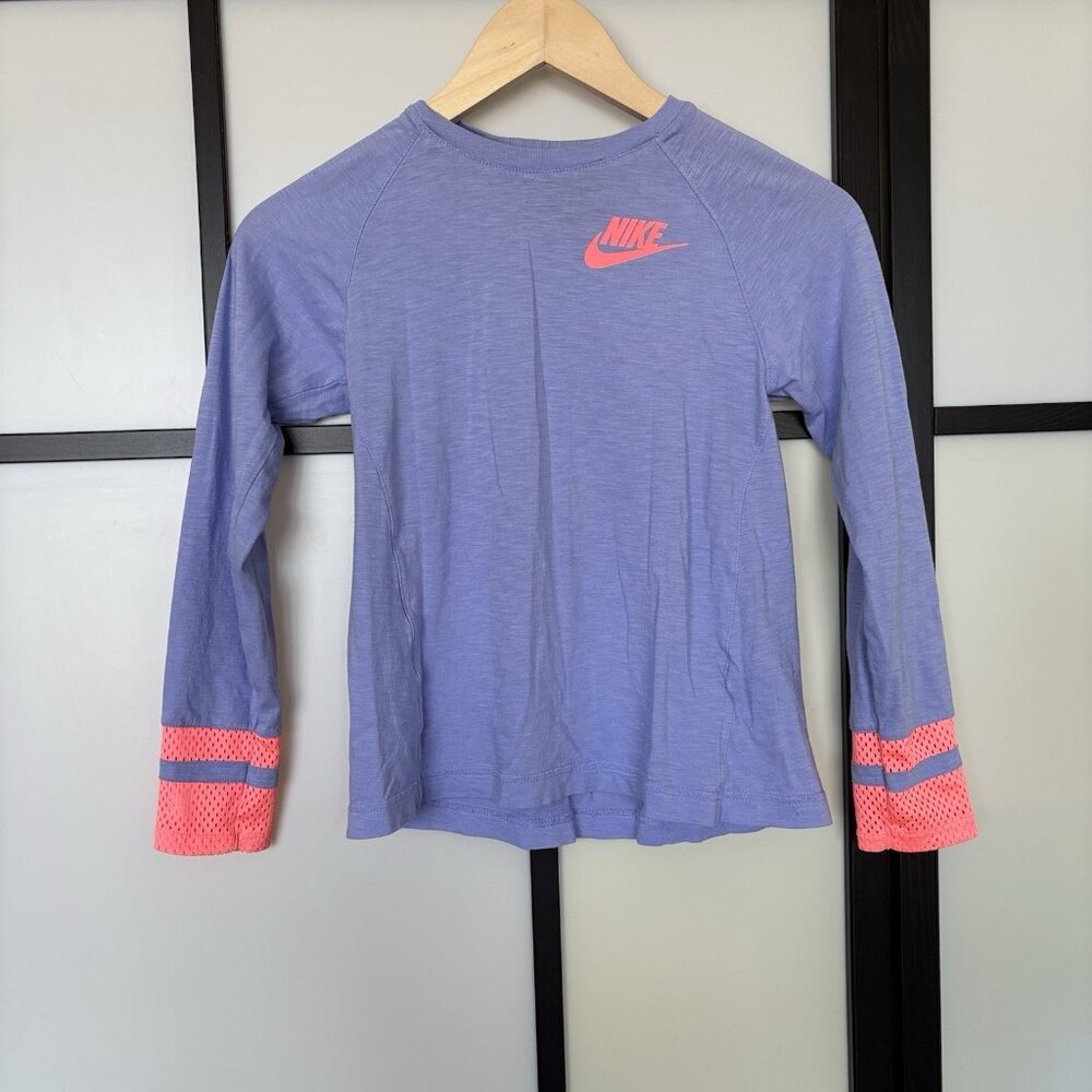 NIKE Girl Long Sleeve Top Purple Pink Size Large Sporty Athletic School Play